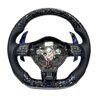 Volant en fibre de carbone bleue forgée avec écran LED personnalisé haut de gamme pour Volkswagen Golf MK6 GTI R, cuir personnalisé