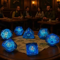 Jeu de dés à facettes multiples effet miroir sable mouvant pour D&D Dungeons & Dragons et jeux de rôle sur table