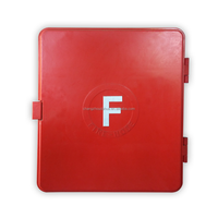 Boîte de rangement pour tuyau d'incendie en FRP rouge pressé GH05-M2 650x560x190mm avec cadre de bobine en acier inoxydable