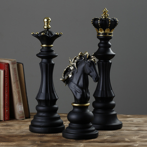 Jeu d'échecs de luxe en polyrésine, personnalisé, 21 pièces, décor roi, <span class=keywords><strong>reine</strong></span> et cheval, ornement de jardin pour salon - Product Image 4