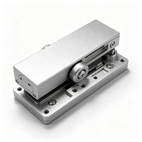 Dispositif de fermeture de porte avec rail de guidage et cordon de traction silencieux, adapté à un usage domestique. Il intègre une fonction de positionnement en extérieur et un amorti.