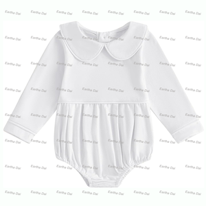 Pakaian bayi set bordir kosong, baju monyet bayi baru lahir lengan panjang kerah Pan katun 100% - Product Image 2