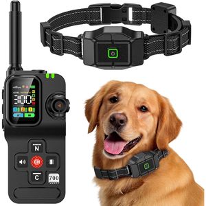 Chtoocy GPS รั้วสุนัขไร้สาย ระยะปรับได้ 25-999 หลา ระยะทางแบบเรียลไทม์ 3 โหมดเตือน ปลอกคอฝึกกันน้ำ - Product Image 1
