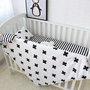 Couleur unie bio 100% coton doux <span class=keywords><strong>garçon</strong></span> fille bébé couverture <span class=keywords><strong>couette</strong></span> <span class=keywords><strong>housse</strong></span> <span class=keywords><strong>de</strong></span> coussin 3 pièces ensemble <span class=keywords><strong>de</strong></span> literie <span class=keywords><strong>de</strong></span> lit - Product Image 6