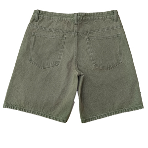 Dernières Tendances Populaires : Short en Jean Ample en Coton Kaki avec Étiquettes Blanches, Coupe Décontractée pour Garçons, <span class=keywords><strong>Bermuda</strong></span> en Jean Vert - Product Image 3