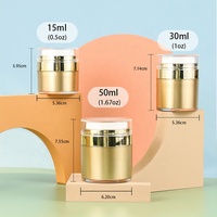 Pot de crème en plastique sous vide en or 30ml, solution de stockage cosmétique pratique et polyvalente pour divers produits, 1 pièce