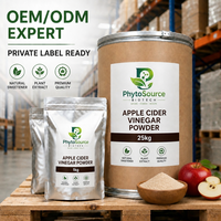 Vinaigre de cidre de pomme en poudre, qualité alimentaire, extrait végétal, acide acétique 5%, supplément fermenté en bouteille et en récipient en verre