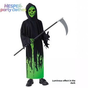 HESPER Nuevo Disfraz de Halloween para Niños, Disfraz de Monstruo con Guadaña, Mensajero Oscuro, Fantasma, Ceñíndose al Cuello, Disfraz Brillante en la Oscuridad, Disfraces para Juegos - Product Image 3