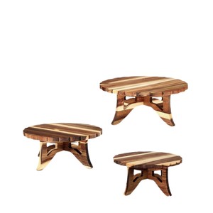 Wooden Dessert Display Stand Round Three Piece Set Handmade For <b>Birthday</b> Party Cupcake Wedding <b>Table</b> Centerpiece - Product Image 1