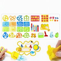 Aksesori Lukisan Kanvas Air untuk Anak Usia 3-6 Tahun Kuas Cat Air Stensil Stempel EVA Alat Pelengkap-Air