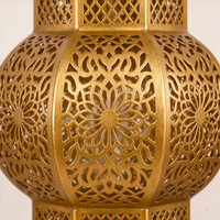 Lanterne murale suspendue moderne et simple en fer doré avec LED 3000K blanc chaud, style marocain et islamique, haute