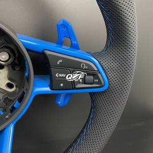 Volante de Cuero Personalizado de Línea <span class=keywords><strong>S</strong></span>, Semi-Perforado, para <span class=keywords><strong>Audi</strong></span> <span class=keywords><strong>A3</strong></span> 8V A4 A5 A6 A7 B7 B8 B8.5 S3 S4 S5 B9 C7 RS5 Q5 Q7 TTRS - Product Image 2