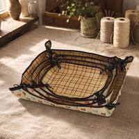 Tapis rafraîchissant pour animaux de compagnie en rotin tressé à la main, moderne et de qualité supérieure, portable, pour le camping en plein air, lit pour chien et chat, respirant, 3 saisons, coussin d'été, 4 tailles S-XL