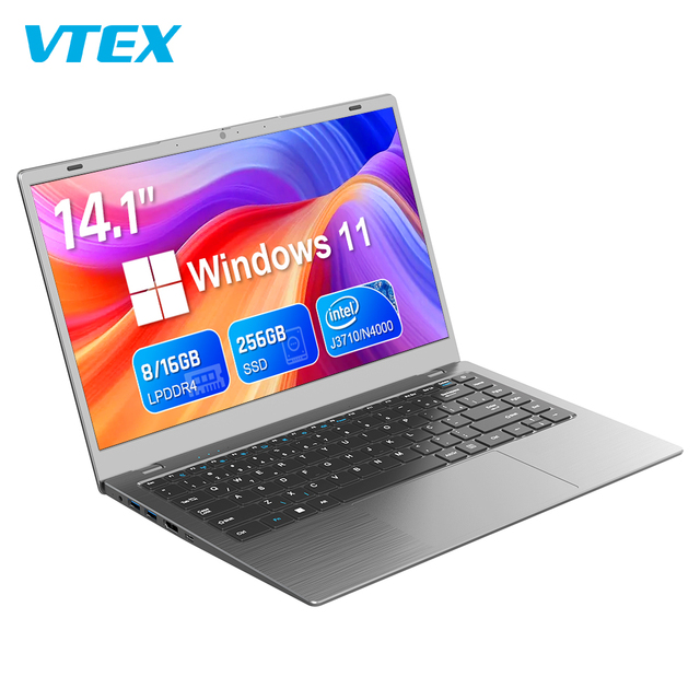 Professional Business 14.1 Inch 4+128Gb J3710 Wind Ows Notebook Computer Laptop for Study Office Home