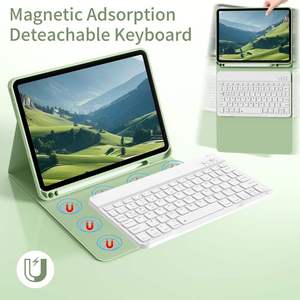 Funda con Teclado Bluetooth Inalámbrico Desmontable y Recargable, Carcasa Trasera de TPU Suave con Soporte para Lápiz para iPad - Product Image 2