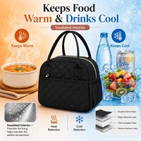 Sac isotherme matelassé pour femme, sac à déjeuner isotherme réutilisable de 9,5 L, sac isotherme résistant à l'eau, boîte à lunch