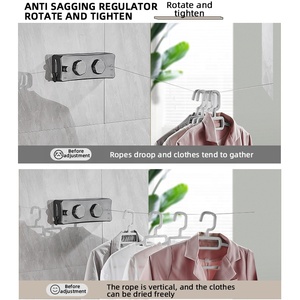 5.1m ABS giặt ban công co rút ngoài trời đôi duy nhất giặt lưu trữ dây phơi quần áo dây có thể thu vào - Product Image 3