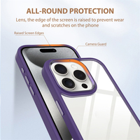 Coque de téléphone rigide 2 en 1 en TPU PC pour iPhone 15 Pro Max 14 Plus 13 12 16 11 avec cadre en métal pour l'objectif de l'appareil photo