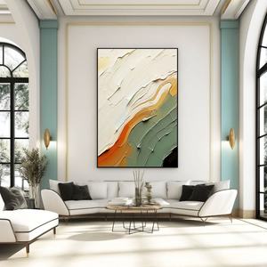 Peinture à l'huile abstraite minimaliste, art sur toile fait main pour la décoration d'un espace de coworking ou d'un bureau - Product Image 5