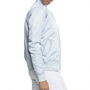 Custom Women’s Satin Bomber Jacket – Premium <b>Ladies</b> Fashion Outerwear <b>Lightweight</b> Zip Up Jacket Wholesale OEM Made In Pakistan - Product Image 3
