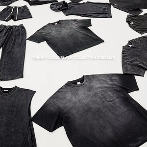 260 Grams Manufacturers' Custom 100% Cotton Oversized Vintage Black Acid Wash T-Shirt Heavyweight Soft Relaxed Streetwear Top - Product Image 3