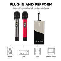 Système de micro sans fil UHF K27 Pro en métal avec deux micros dynamiques portables pour Karaoké, Mariage, Chant, DJ, Fête, Discours