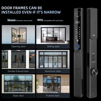 YAGU 3D reconnaissance faciale empreinte digitale tenir les mains serrure lunette étroite téléphone portable en aluminium serrure à code de porte serrure de porte intelligente automatique