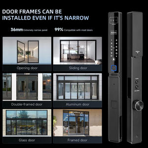 Yagu 3d פנים זיהוי טביעת אצבע להחזיק ידיים מנעול צר טלפון סלולארי אלומיניום קוד דלת נעילה אוטומטית חכם - Product Image 4