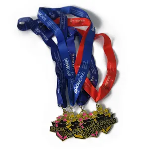 Medal Zinc Alloy Press Machine Sports Jiu Jitsu Logo Medal With Lanyard