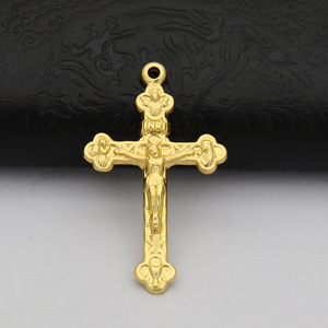 Retro crucifijo galvanizado Vaticano Rosario religioso DIY Jesús Cruz componente colgante VATICANO accesorios parte - Product Image 6
