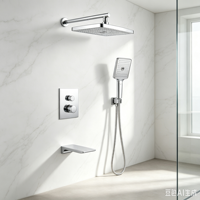 Robinet de douche pour baignoire monotrou en laiton, design moderne, avec cartouche céramique nickelée, anti-goutte et anti-fuite, pour salle de bain/hôtel/chambre