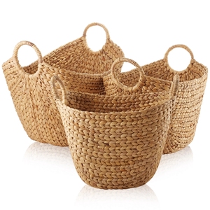 Panier de rangement en forme de bateau en jonc de mer et jacinthe d'eau, tissé à la main, style bohème, écologique, décoration intérieure, export direct du Vietnam - Product Image 4