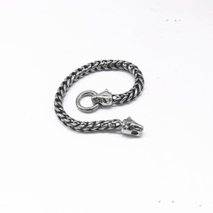 yunnique Wolf Head <b>Chain</b> Bracelet <b>Titanium</b> Steel Unisex Gift Jewelry Geometric Animal Design - Product Image 2