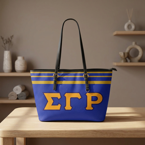 Sac fourre-tout de shopping léger et tendance en PU avec fermeture éclair pour femmes Sigma Gamma Rho - Product Image 3