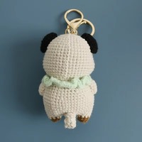 Porte-clés chien au crochet fait main, mignon et amusant, modèle Corgi Pékinois, poupée animale en crochet, breloque de sac, pendentif tricoté