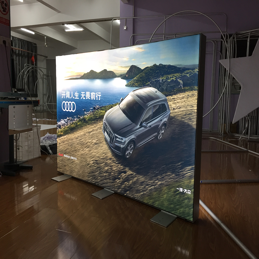 Floor Standing Customized SEG Fabric Aluminum Frame LED Light Box For Event Display
