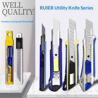 Cutter à lame tranchante pour carton et papier peint, couteau utilitaire, couteau de découpe, ouvre-boîte, grand modèle R, en stock