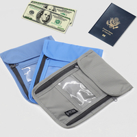 Dompet Leher Anti Air RFID Blocking dari Bahan Nylon, Organizer, Tempat Kartu, Portabel, Tempat Paspor Keluarga