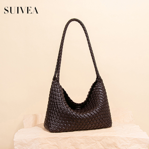Sac à bandoulière à double sangle avec fermoir magnétique, tissé à la main, élégant, sac fourre-tout mère-enfant, sac à main minimaliste de luxe pour femme - Product Image 1