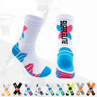 Chaussettes de basket-ball en tissu éponge multicolores, chaussettes athlétiques SUPER ELITE pour hommes et femmes