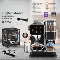 Machine à expresso semi-automatique avec moulin à grains intégré, panneau de commande tactile, préparation de deux tasses, cafetière 15 bars pour la maison et le bureau