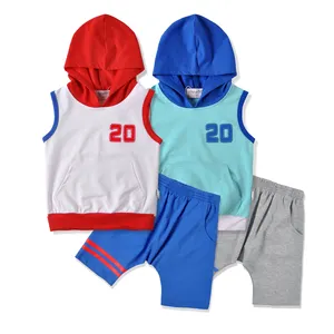 Vendita calda estate set di abbigliamento per bambini set di abbigliamento per neonato 2 pezzi T-shirt abbigliamento per bambini canotta