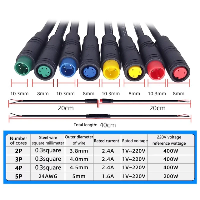 2 3 4 5 6Pin M6/M8 Waterproof Julet Electric Bicycle Joint Plug Female Male Connector Wiring Scooter Cable Signal Sensor