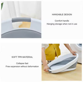 Panier à linge pliable en plastique, <span class=keywords><strong>baignoire</strong></span> pliable multifonction pour bébé/animal de compagnie/spa pour les pieds, usage domestique - Product Image 6