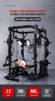 Appareil de musculation multifonctionnel Fitness Smith Machine avec câble croisé, banc pliable en acier pour squats, idéal pour les femmes en salle de sport