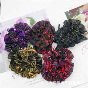 Coletero de tela de gasa de doble capa con estampado de girasoles, fresco de verano, para moños sencillos y delicados, flores para el cabello y coletas - Product Image 5