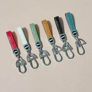 Personalized Metal Custom Brand logo Blank Luxury Pu Leather Car Keychain/car Leather <b>Key</b> <b>Chain</b> - Product Image 4