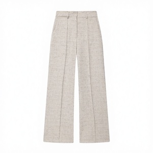 Pantalones Anchos de Cintura Alta para Mujer, Largos, de Color Sólido, Tejido de Algodón, Estilo Minimalista Otoñal, Transpirables, Corte Regular - Product Image 4