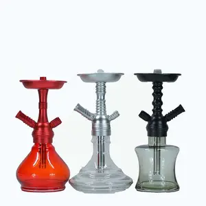 2020 핫 세일 휴대용 휴대용 shisha 물 담뱃대 스테인레스 스틸 유리 물 담뱃대