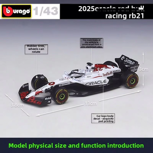 Modellino <span class=keywords><strong>Auto</strong></span> da Corsa F1Bull RB21 2025 in Scala 1:43 di <span class=keywords><strong>Bburago</strong></span>, Giocattolo in Lega di Alta Qualità da Collezione per Ragazzi - Product Image 4